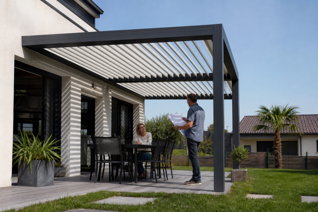 Pergola en aluminium à lames orientables avec installateur